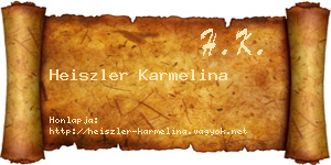 Heiszler Karmelina névjegykártya